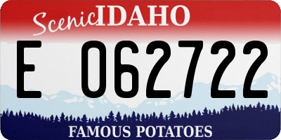 ID license plate E062722