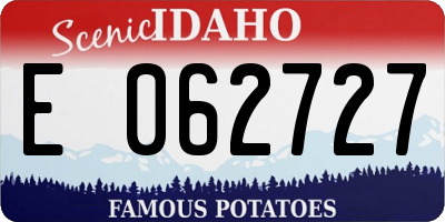 ID license plate E062727