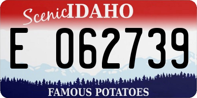 ID license plate E062739