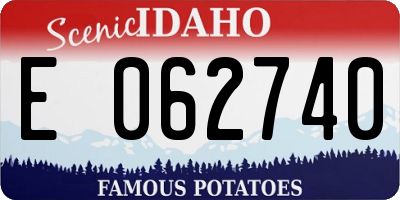 ID license plate E062740