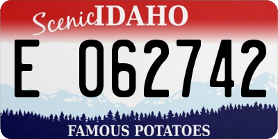 ID license plate E062742