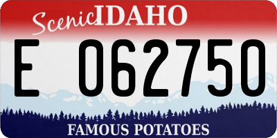 ID license plate E062750