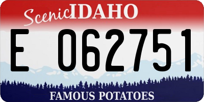 ID license plate E062751