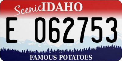 ID license plate E062753