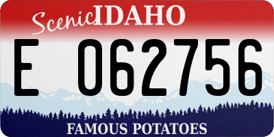 ID license plate E062756