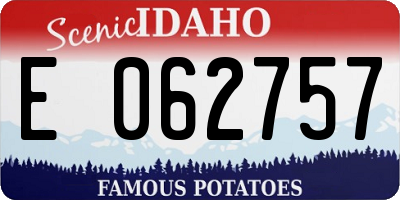 ID license plate E062757