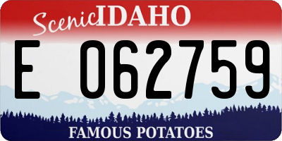 ID license plate E062759