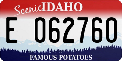 ID license plate E062760