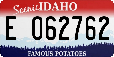 ID license plate E062762