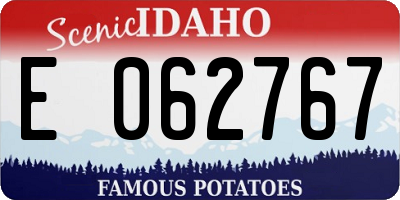 ID license plate E062767