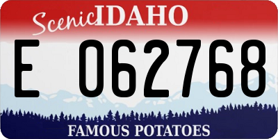 ID license plate E062768
