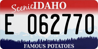ID license plate E062770