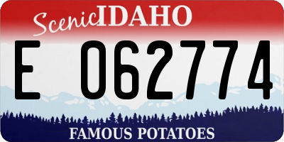 ID license plate E062774
