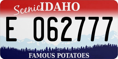 ID license plate E062777