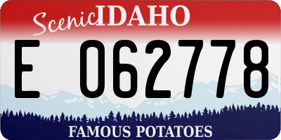 ID license plate E062778
