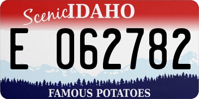 ID license plate E062782