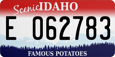 ID license plate E062783