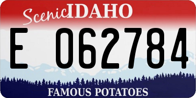ID license plate E062784