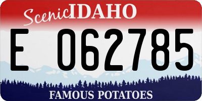 ID license plate E062785