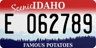 ID license plate E062789