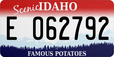 ID license plate E062792