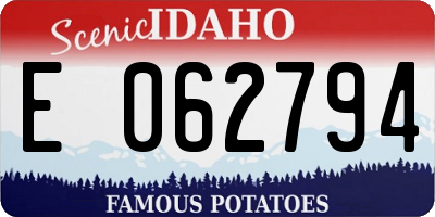 ID license plate E062794