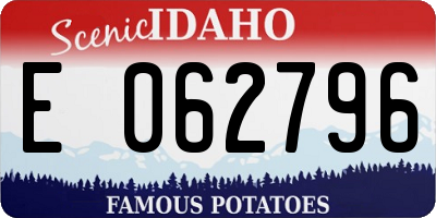 ID license plate E062796