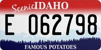 ID license plate E062798