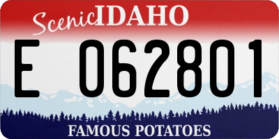 ID license plate E062801