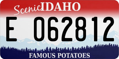 ID license plate E062812