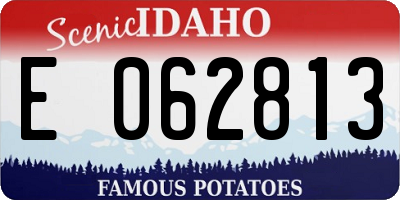 ID license plate E062813
