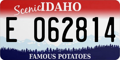 ID license plate E062814