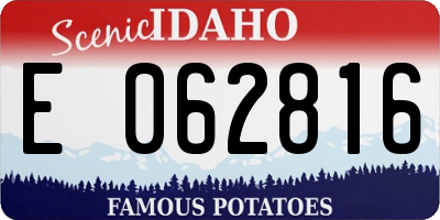 ID license plate E062816