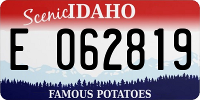 ID license plate E062819