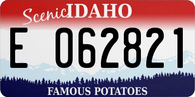 ID license plate E062821