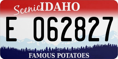 ID license plate E062827