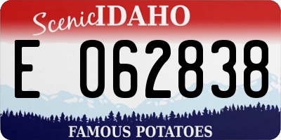 ID license plate E062838