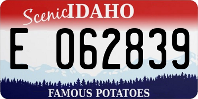 ID license plate E062839
