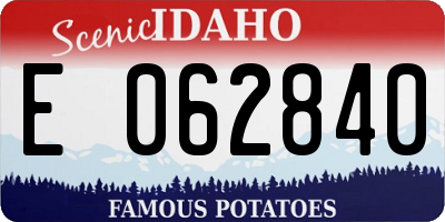 ID license plate E062840