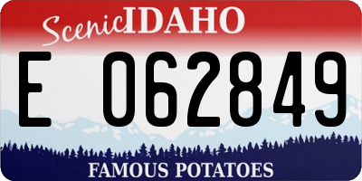 ID license plate E062849