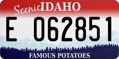 ID license plate E062851