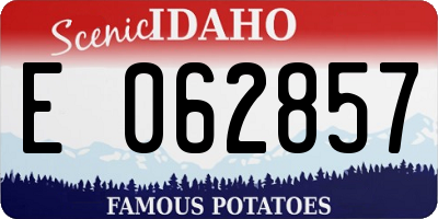 ID license plate E062857