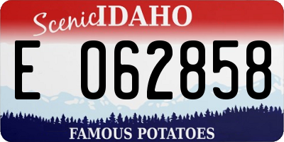 ID license plate E062858