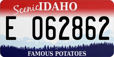 ID license plate E062862