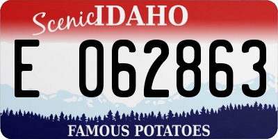 ID license plate E062863