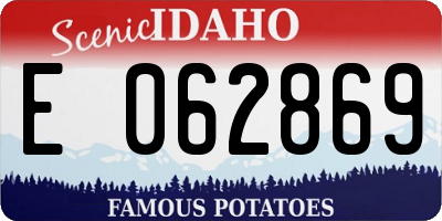 ID license plate E062869