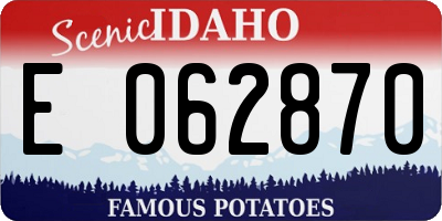 ID license plate E062870