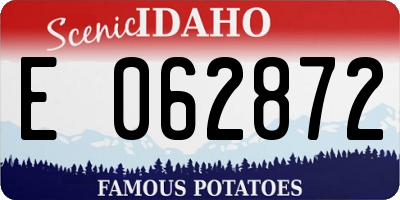 ID license plate E062872