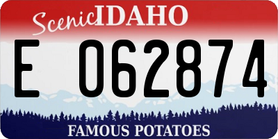 ID license plate E062874
