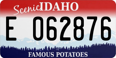 ID license plate E062876